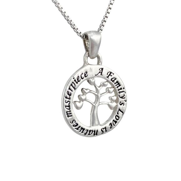 Round Tree Of Life Circle Pendant ONLY | Vintage Sterling Silver 925 - Picture 3 of 5